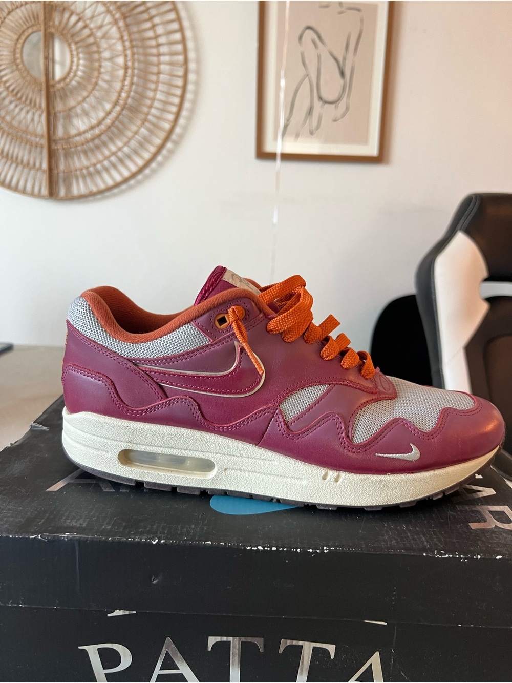 Men’s Nike Air Max /Patta “Rush Maroon” Size 10.5